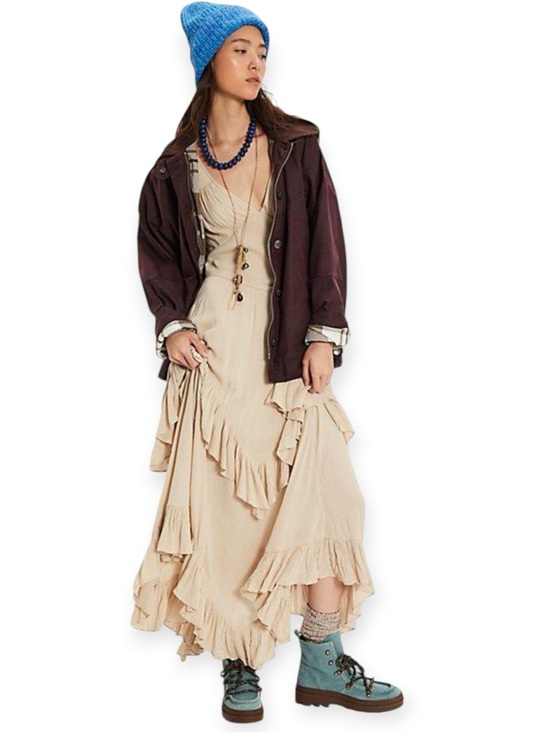 Free People Dresses & Skirts - Free People Mamacita Ethereal Billowy Ruffle Tiered Fairy Hem Maxi Dress Med NWT